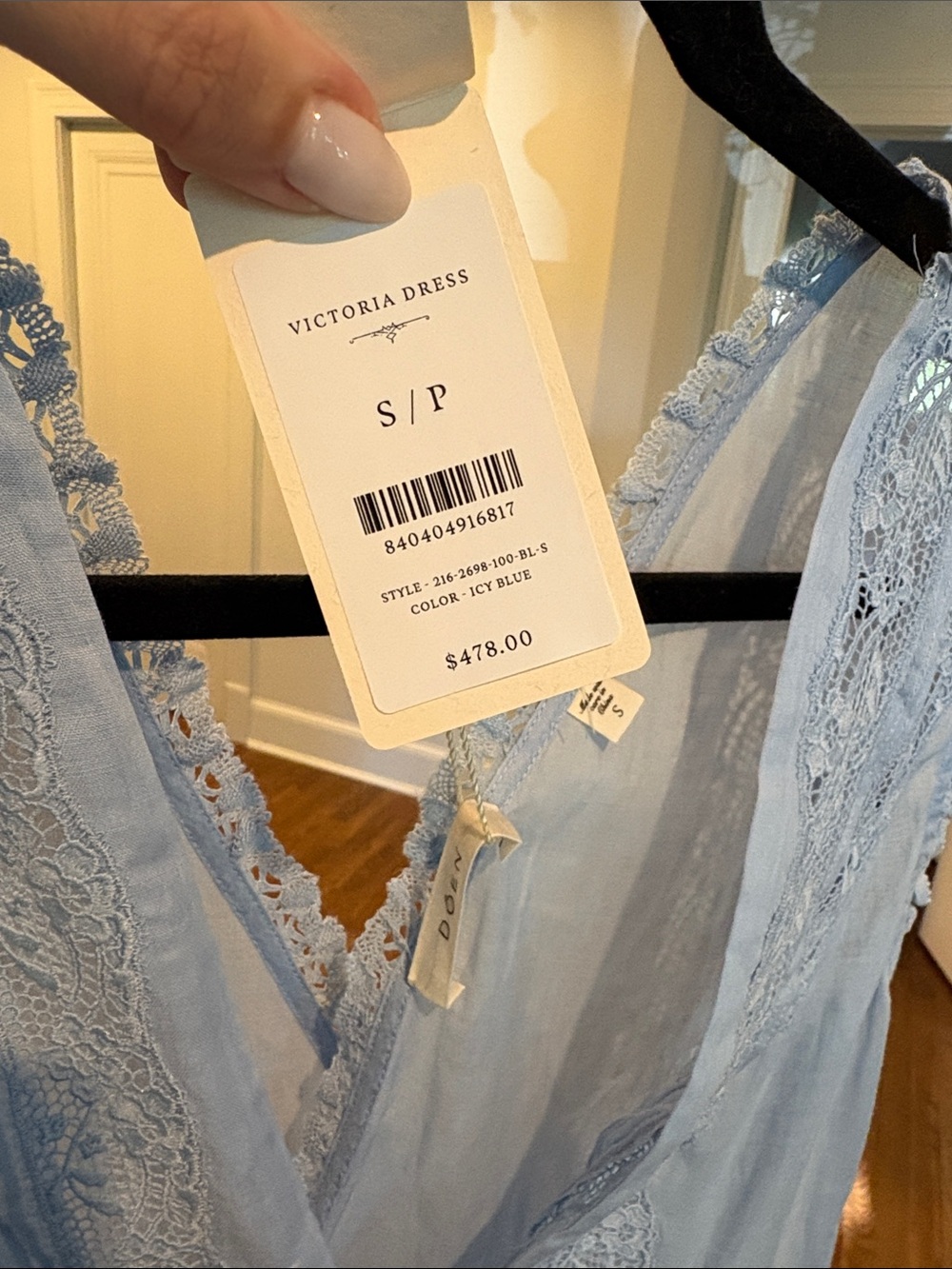 Doen Pale Blue Lace-Trim Maxi Dress - Picture 6 of 6
